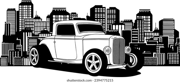 hot rod car icon. line style icon vector illustration. vehicle icon stock