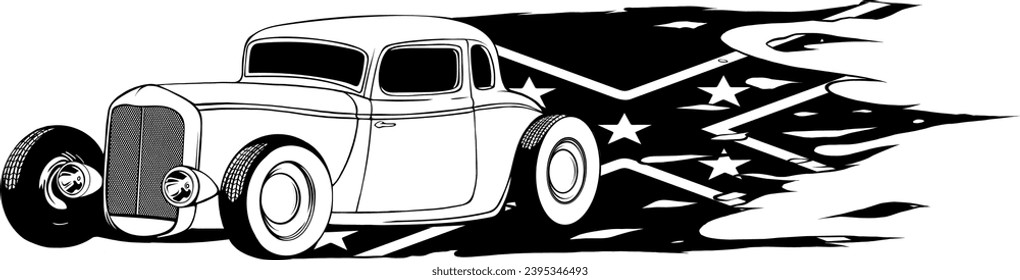 hot rod car icon. line style icon vector illustration. vehicle icon stock