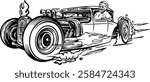 Hot rod car vintage vector illustration