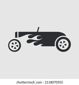 Hot rod convertible. Monochrome vector pictogram