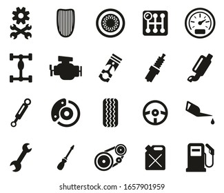 Hot Rod Culture and Parts Icons Black and White Set Big