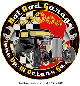 hot rod emblem editable