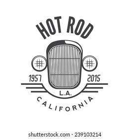 Hot rod emblem. Retro style