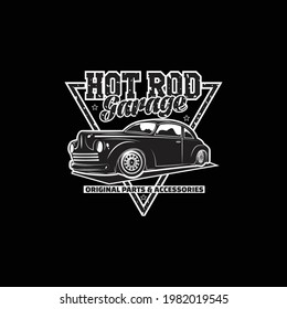 Hot Rod Garage Vector T Shirt Design.