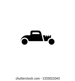 hot rod icon solid. vehicle and transportation icon stock. vector illustration