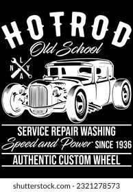 Hot rod old school service repair washing vector art design, eps file. design file for t-shirt. SVG, EPS cuttable design file svg