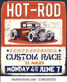 hot rod racing poster illustration