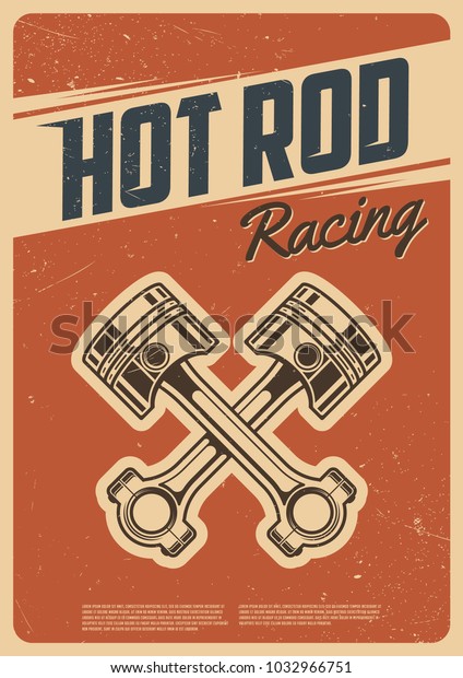 Hot rod racing.\
Retro poster. Vintage\
style