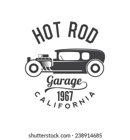 Hot rod retro emblem