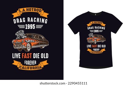 Hot rod, typography t-shirt design