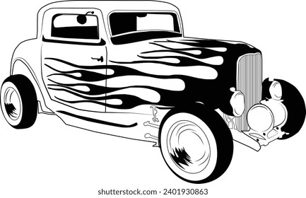 hot rod vector car old school