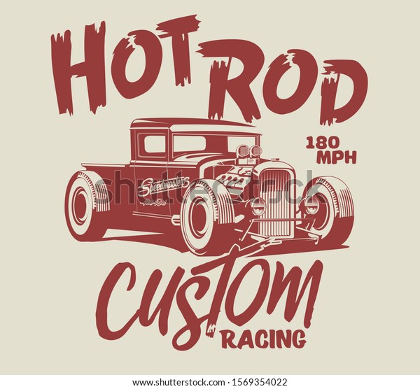 Hot Rod Vector Custom Race Car Stock Vector (Royalty Free) 1569354022