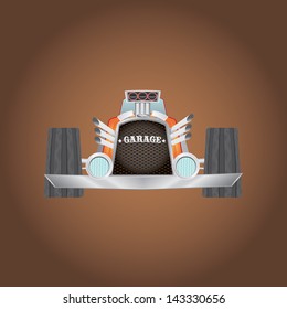 hot rod vector image. sport old car