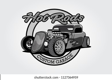 Hot Rods Costume Garage Vector Logo Stock Vector (Royalty Free) 1127364959