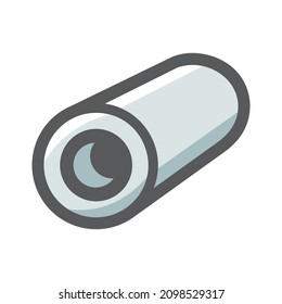 Tubo de metal laminado en caliente Icono del vector Ilustración de dibujos animados