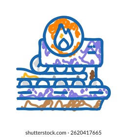 hot rolling steel production doodle icon sketch vector. hot rolling steel production sign. isolated symbol illustration