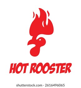hot rooster chicken flat minimalist logo design