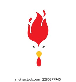 hot rooster logo template. farm animal sign and symbol.