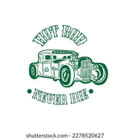 hot rot classic garage in vector ilustration