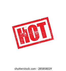 Hot rubber stamp, grunge effect, vector illustration