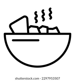 Hot salad icon outline vector. Dish chicken. Food australian