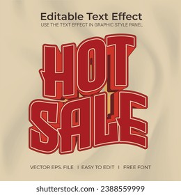 Hot sale 3D editable text effect, sale banner, text for business promotion