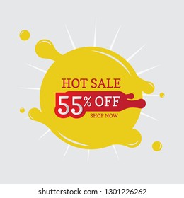 Hot Sale 55% Off Banner Vector Eps.10