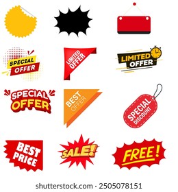 Hot Sale Badges,Discount Special Offers,limited offer, Banner, Label, Vector, Illustration