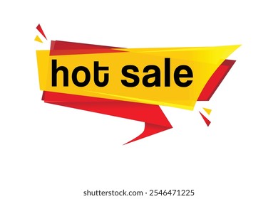 Hot sale banner design icon isolated, flat style template or tag. vector element.