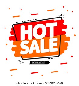 Hot Sale, banner design template, discount tag, app icon, vector illustration