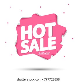 Hot Sale, banner design template, discount tag, app icon, vector illustration