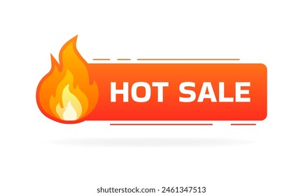 Hot sale banner icon. Flat style. Vector icon