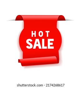 Hot sale banner label icon design. Sale of Special Offers and Discount. Modern vector illustration.