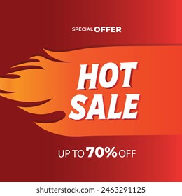 Hot Sale banner template design. special offer campaign or promotion for social media and website , up to 70% off
