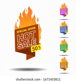 hot sale banner vector collection in flat design template for your product boost sales. inscrease your sales with this premium template