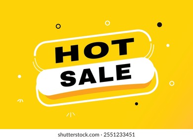 Hot sale banner yellow colour template and label design. Vector element set design.