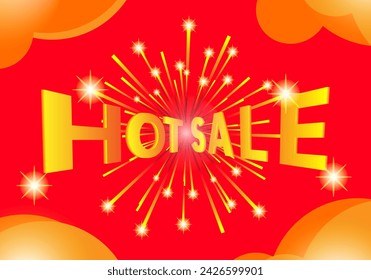 hot sale bannerbackground with a red background and gold font plus a fireworks effect, it makes the banner even more flaming