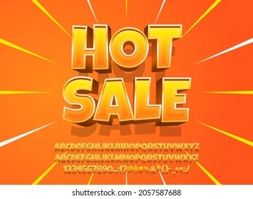 hot sale bold yellow with comic style background font effect