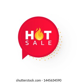 Hot sale concept. Square template for banners, posters, flyers. Vector illustration in flat style.