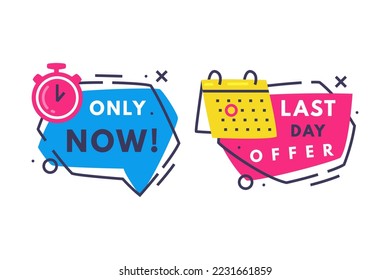 Hot Sale Countdown-Abzeichen mit Last Offer- und Chance-Promo-Aufkleber