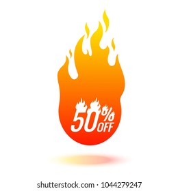 Hot Sale and Hot Deal banners, special offer, up to 50% off, vector illustration