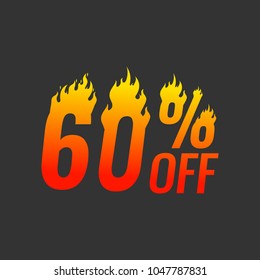 Hot Sale and Hot Deal banners, special offer, up to 60% off, vector illustration