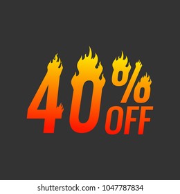 Hot Sale and Hot Deal banners, special offer, up to40% off, vector illustration