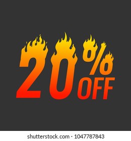 Hot Sale and Hot Deal banners, special offer, up to 20% off, vector illustration