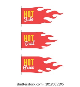 Hot Sale, Hot Deal and Hot Price Labels