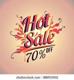 Hot sale discount 70% off vector design for banner, flyer and brochure for event promotion business or department store.