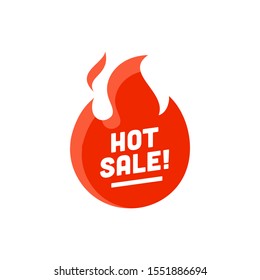 Hot sale discount word logo banner icon promotion fire flame effects for store and shop online