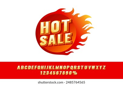 Hot sale event, big sale offer, poster label. Vector illustration