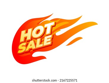 Hot sale fire sign, promotion fire banner, price tag, hot sale, offer, price.