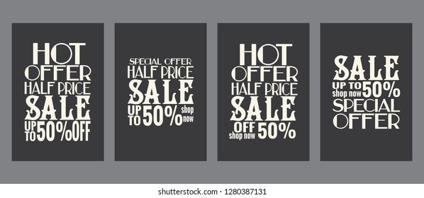 Hot sale flyers templates set, special vintage kit for shops and your business